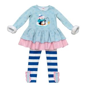 2T Ricrac & Ruffles Boutique Baby Girls Holiday Penguin Outfit Tunic Set